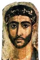 Royal man with gold diadem/crown, from a Fayum coffin portrait