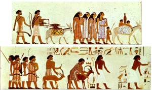 Mural from Beni Hasan, Egypt, showing a nomadic tribe from Syria-Canaan