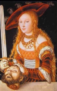 BIBLE PAINTINGS.JUDITH,Lucas Cranach,Judith with the head of Holofernes 1530