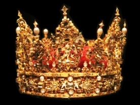 Golden crown studded with jewels