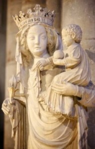 Statue of Mary in Notre Dame Cathedral, Paris