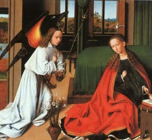 Petrus Christus, The Annunciation with the Angel Gabriel