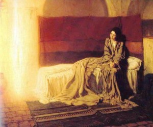 Mary and the Angel Gabriel at the Annunciation, painting by Henry Ossawa Tanner