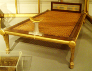 Reconstruction of an ancient Egyptian bed