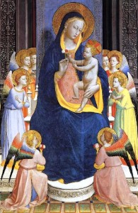 Painting of the Madonna with angels, by Fra Angelico