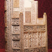 Archaeologists found 12,000 pieces of carved ivory in the burned ruins of the palace at Samaria, which is why it was called the 'Ivory House'. The throne above, though from a later period, shows how ivory plaques were used to decorate furniture and walls in ancient palaces