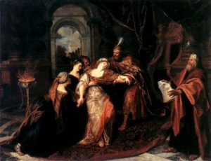 'Haman Begging Esther for Mercy', Rembrandt, 1655