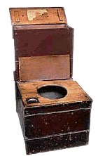 A 19th century commode - but ancient lavatory arrangements were probably similar