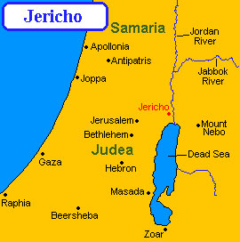 Map of Jericho and the surrounding country, showing Judea and Samaria