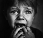 Photograph of a terrified child
