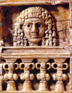 Ivory carving showing the 'Woman at the Window', an ancient and only partly understood symbol in Middle Eastern religions