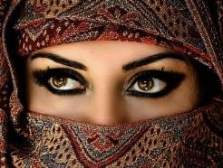 A beautiful veiled woman