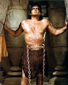 From the movie 'Samson and Delilah', Samson at the Temple of Dagon