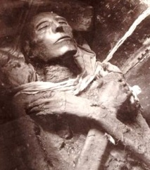 The mummified corpse of Sethos I, who may be the Pharaoh referred to in the Book of Exodus story about the murdered Israelite babies