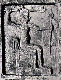 Ancient Ugaritic icon of Anat; note the womanly figure but also the weapons of war