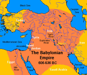 Map of the Babylonian Empire 606-536BC