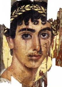 Face of a rich young man, perhaps a prince; from one of the Fayum coffin portraits