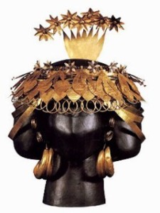 Gold headdress belonging to Queen Puabi of Ur.