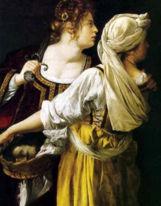 Artemisia Gentileschi, 'Judith and her Maidservan with the head of Holofernest', 1613-14