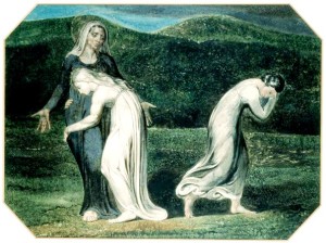 Ruth and Naomi in Bible Paintings: Ruth and Naomi, William Blake, Bible Art Gallery: paintings from the Old and New Testaments