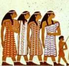 An Egyptian wall painting of 'Abiru' women who travelled south into Egypt