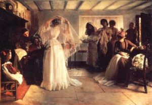 Bride on her wedding day, painting