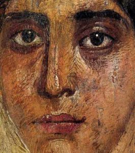 One of the Fayum coffin portraits from Egypt, detail