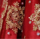 Richly embroidered red silk cloth