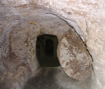 An underground tomb hollowed out of the rock in Nazareth