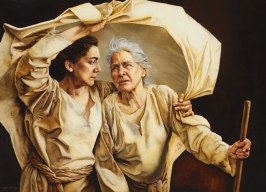 Ruth and mother-in-law Naomi by Sandy Freckleton Gagon. Gagon says, “My desire is to serve the Lord through my paintings.” Courtesy of Sandy Freckleton Gagon.