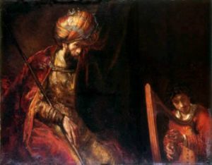 David Plays the Lyre for Saul, Rembrandt