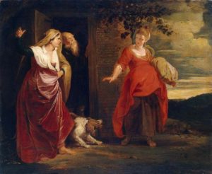 Hagar leaves the house of Abraham