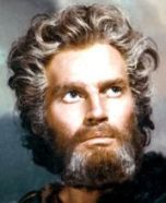 Charlton Heston as Moses in the desert in the movie 'Ten Commandments'