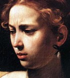 Judith, in a painting by Caravaggio