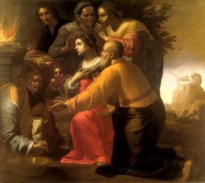Noah sacrifices to God after the Flood, Antonio Carracci