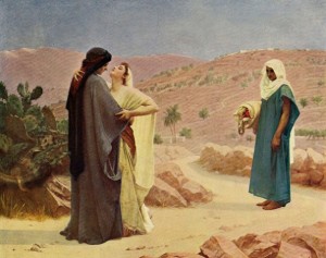Ruth and Naomi in Bible Paintings: Philip Hermonegenes Calderon: Ruth and Naomi, 1902