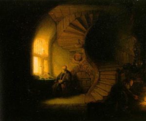 Tobias and Anna in their house, Rembrandt