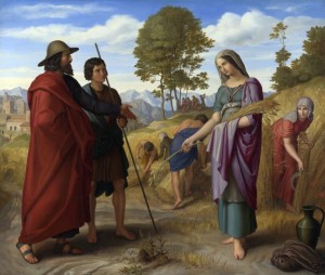 Ruth and Naomi in Bible Paintings: Ruth in Boaz' Field, Julius Schnorr von Carolsfeld, Bible Art Gallery: paintings from the Old and New Testaments