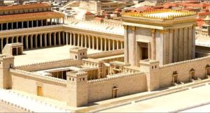 A model of the Jerusalem Temple - though it was still in the process of being built at the time that Elizabeth gave birth