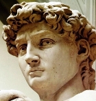 Michelangelo's statue of the young David, detail