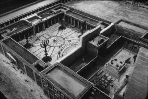 A reconstruction of the Temple of Jerusalem at the time of Jesus. The Women's Court is the large area in the center left.