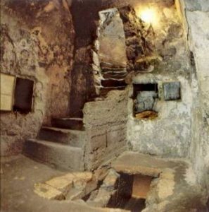 Present-day interior of the tomb said to have belonged to Lazarus