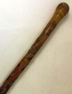 Carved wooden staff