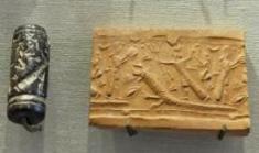 Ancient seal with imprint in clay