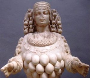 Copy of a statue of the Ephesian goddess Artemis, patron goddess of mothers and pregnant women