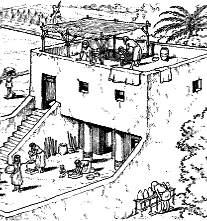 Most houses had rooftop work areas where the women gathered