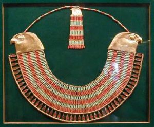 Egyptian jewelry with the head of the god Horus