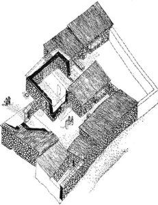 Aerial view of a 1st century house complex