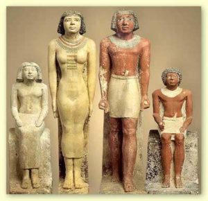 A family group in ancient Egypt. In reality, a family was much larger than this