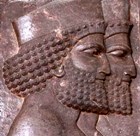 Detail of two court officials from a wall in the Palace of Persepolis